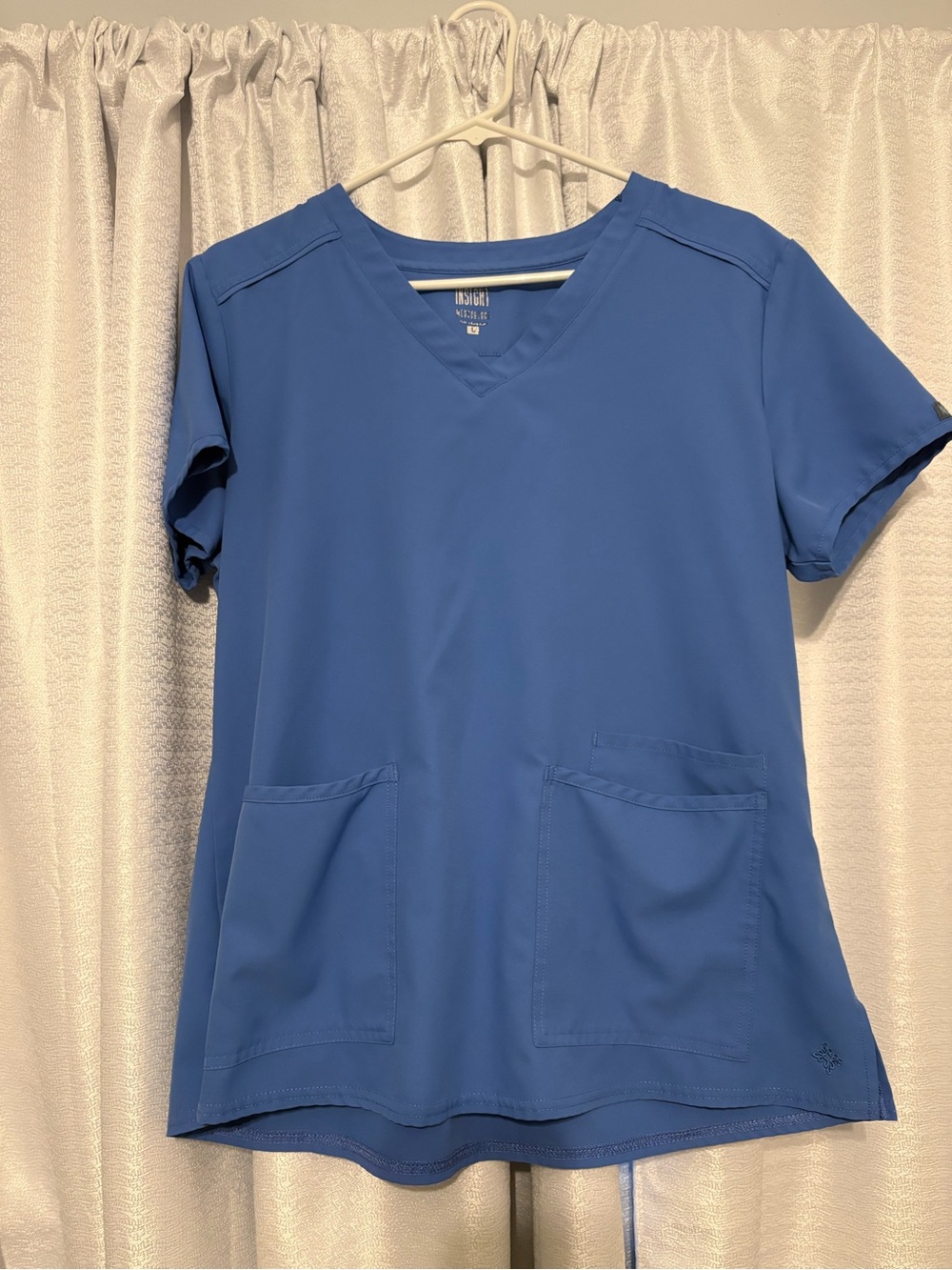 Med Couture V-Neck Short Sleeve Scrub Top in Royal Blue